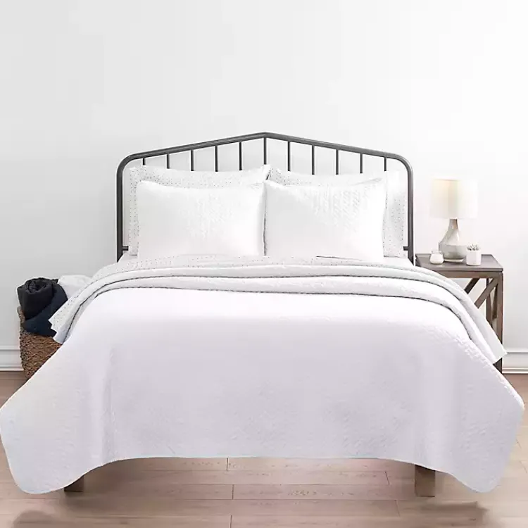 Kirklands Home Bedspreads & Coverlets|Herringbone Quilted 2-pc. Twin Coverlet Set White