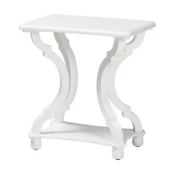 Kirklands Home Accent & End Tables|Hourglass Wood Accent Table White
