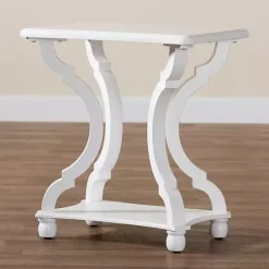 Kirklands Home Accent & End Tables|Hourglass Wood Accent Table White