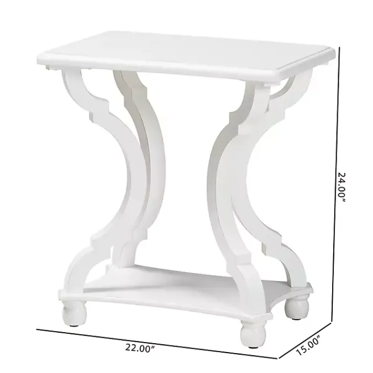 Kirklands Home Accent & End Tables|Hourglass Wood Accent Table White