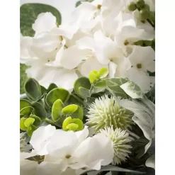 White Hydrangea Garland Arrangements & Greenery