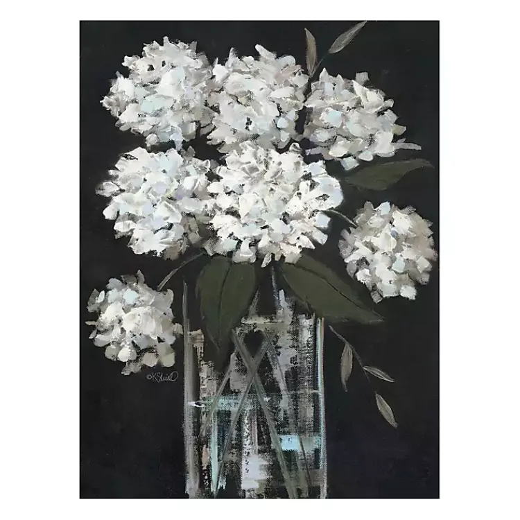 Kirklands Home Canvas Art|White Hydrangea Giclee Canvas Art Print