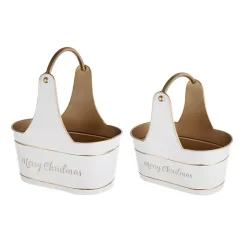 Best Iron Merry Christmas Baskets, Set of 2 Christmas Decorations