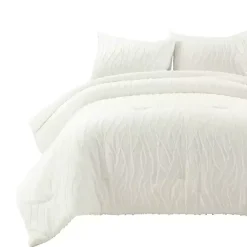 Kirklands Home Comforters|Jacquard Wave 3-pc. King Comforter Set White