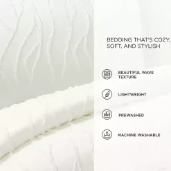 Kirklands Home Comforters|Jacquard Wave 3-pc. King Comforter Set White