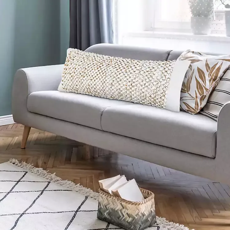 Discount Jute Hand Knotted Lumbar Pillow Pillows