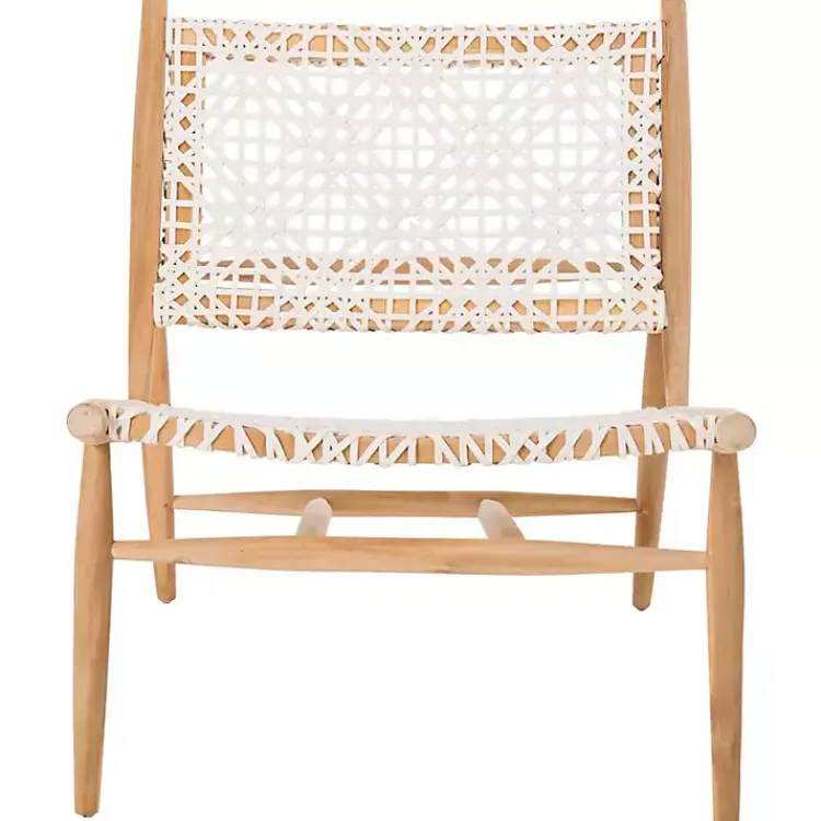 Kirklands Home Accent Chairs|Leather Woven Accent Chair White