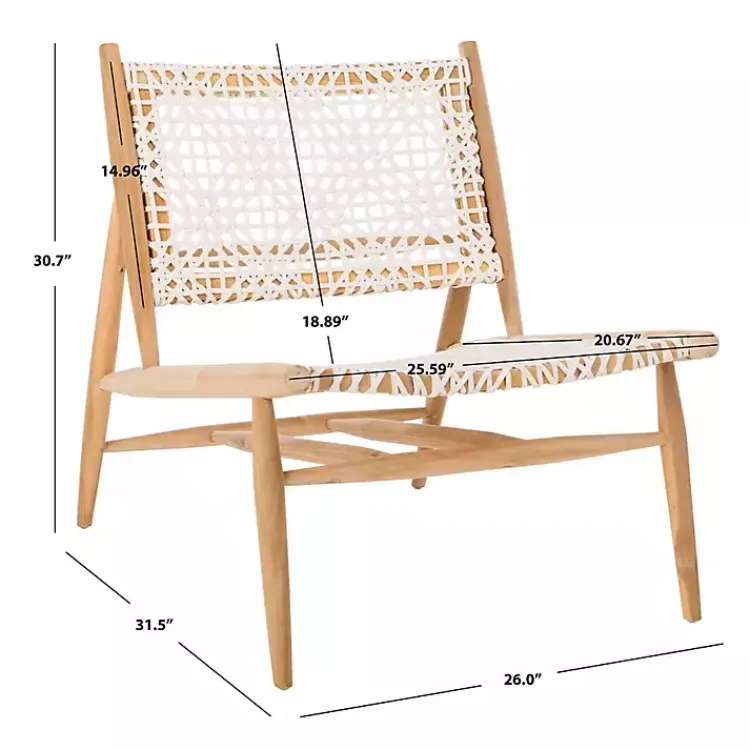 Kirklands Home Accent Chairs|Leather Woven Accent Chair White