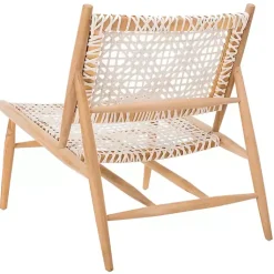 Kirklands Home Accent Chairs|Leather Woven Accent Chair White