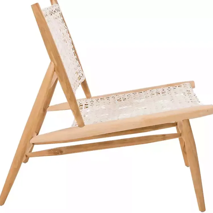 Kirklands Home Accent Chairs|Leather Woven Accent Chair White