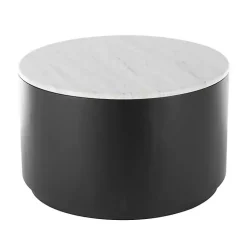 Kirklands Home Coffee Tables|Marble & Black Metal Storage Coffee Table White