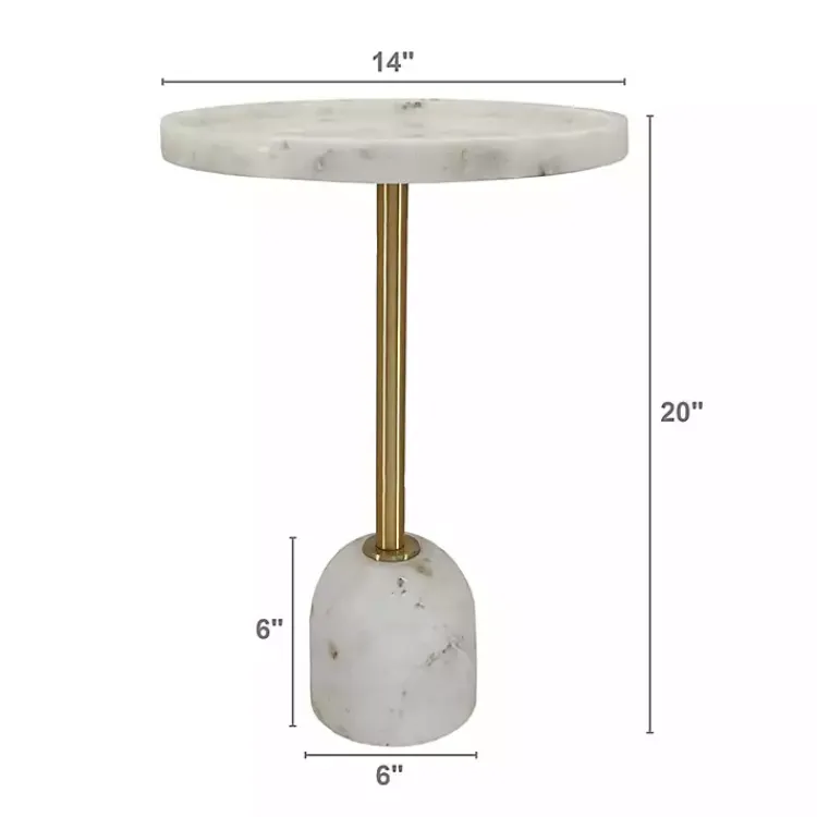 Kirklands Home Accent & End Tables|Marble & Gold Cocktail Table White