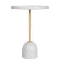 Kirklands Home Accent & End Tables|Marble & Gold Cocktail Table White