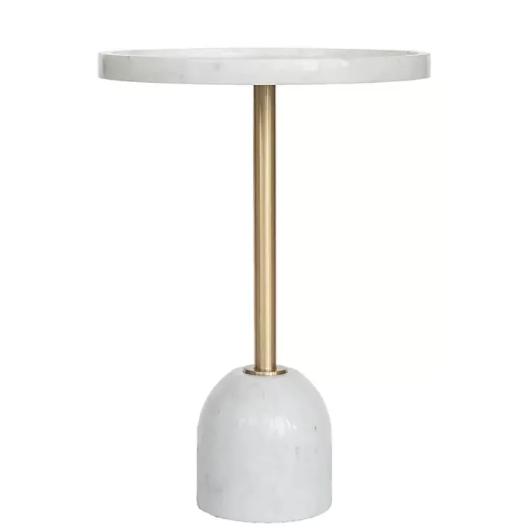 Kirklands Home Accent & End Tables|Marble & Gold Cocktail Table White