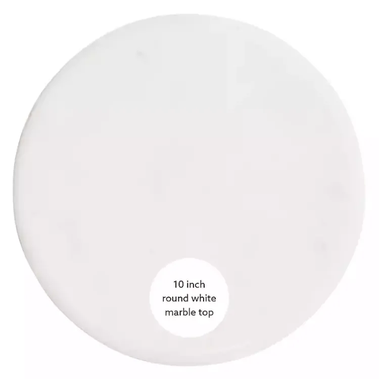 Kirklands Home Accent & End Tables|Marble and Gold Base Cocktail Table White