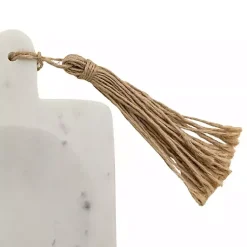 Kirklands Home Kitchen Accessories|Marble and Jute Spoon Rest White