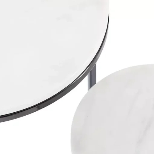 Kirklands Home Accent & End Tables|White Marble Nesting Accent Tables, Set of 2 Black