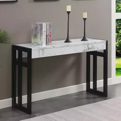 Kirklands Home Console Tables|Marble Monterey Console Table White