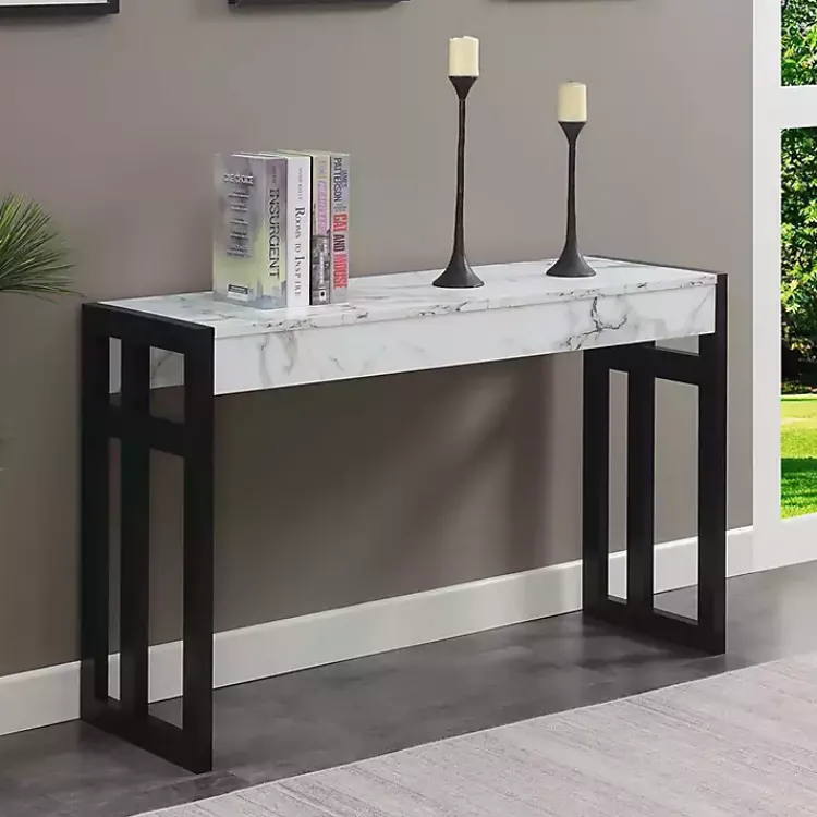 Kirklands Home Console Tables|Marble Monterey Console Table White