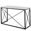Kirklands Home Console Tables|White Marble Top Sabin Metal Base Sofa Table