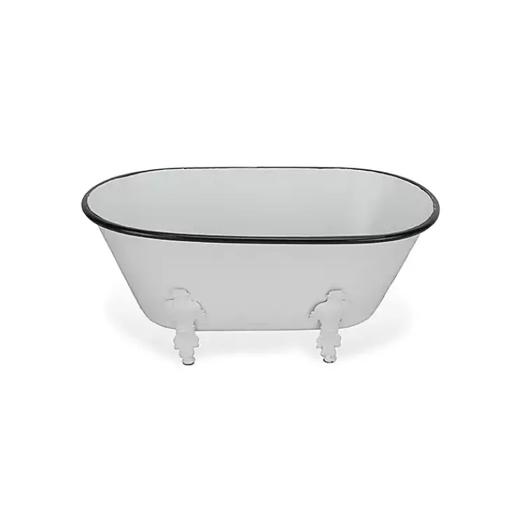 Kirklands Home Bathroom Accessories|Metal Bathtub Statue White