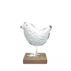 New Metal Bird Statue on Wood Base, 7 in. Statues & Figurines