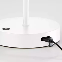 Kirklands Home Outdoor Lighting|Metal Scalloped Shade Cordless Table Lamp White