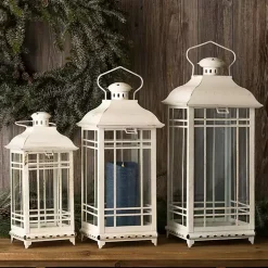 Discount Metal Windowpane Lanterns, Set of 3 Lanterns