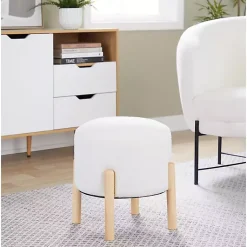 Kirklands Home Benches & Ottomans|Michelle Ottoman White
