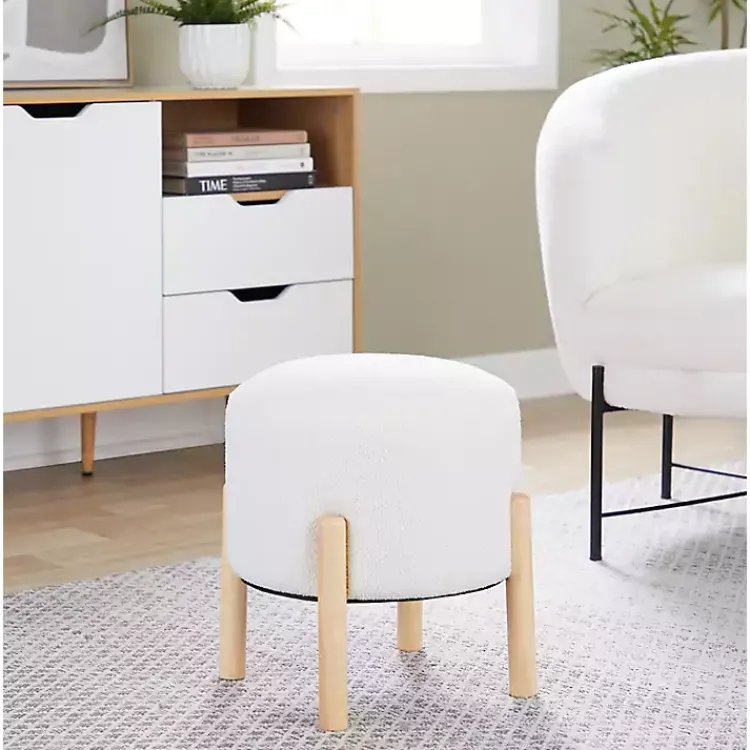 Kirklands Home Benches & Ottomans|Michelle Ottoman White