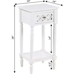 Kirklands Home Accent & End Tables|Mirrored Drawer Square Accent Table White