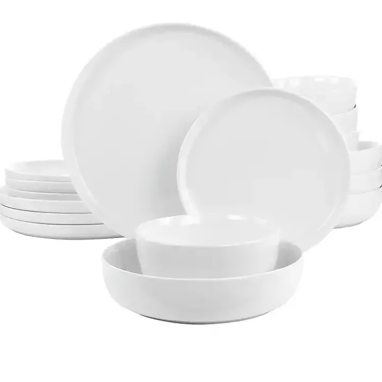 Kirklands Home Dinnerware|Modern Ceramic 16-pc. Dinnerware Set White