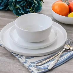 Kirklands Home Dinnerware|Modern Ceramic 16-pc. Dinnerware Set White