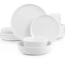 Kirklands Home Dinnerware|Modern Ceramic 16-pc. Dinnerware Set White
