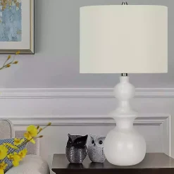 Kirklands Home Table Lamps|White Modern Spindle Table Lamp Ivory