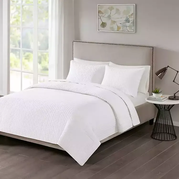 Kirklands Home Bedspreads & Coverlets|Nash 3-pc. Reversible King Coverlet Set White