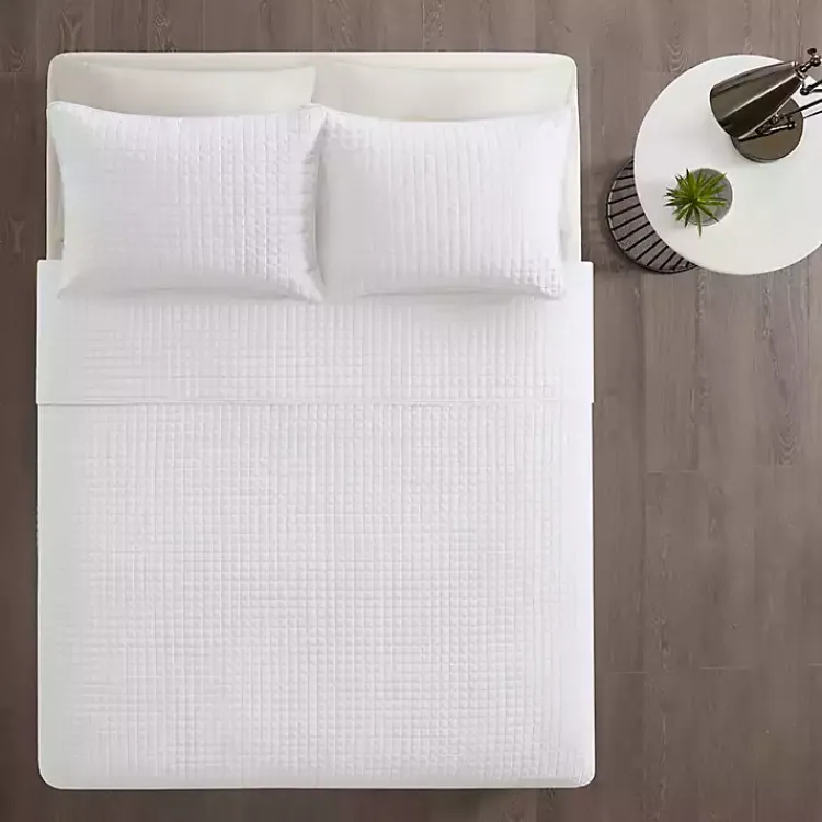 Kirklands Home Bedspreads & Coverlets|Nash 3-pc. Reversible King Coverlet Set White