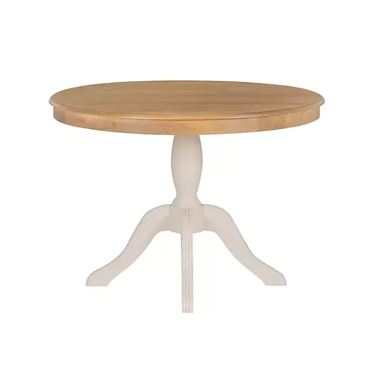 Kirklands Home Dining Tables|White Natural Top Pedestal Dining Table
