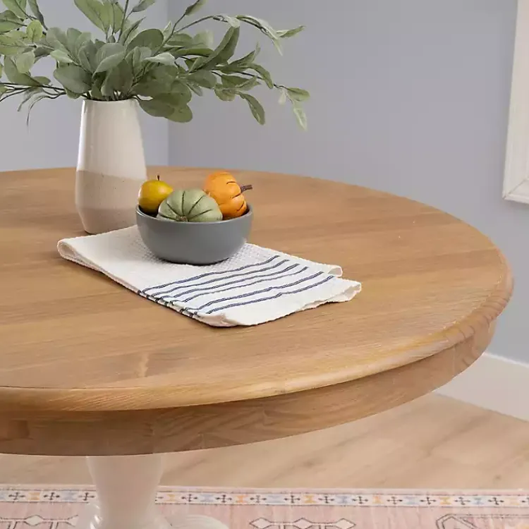 Kirklands Home Dining Tables|White Natural Top Pedestal Dining Table