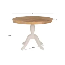 Kirklands Home Dining Tables|White Natural Top Pedestal Dining Table