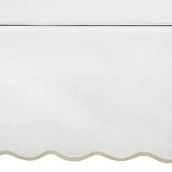 Kirklands Home Bedding Essentials|White Neutral Scalloped Coastal King Bed Skirt