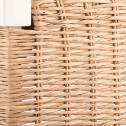 Kirklands Home Entryway Furniture|White Newport Wood and Rattan Bench Brown