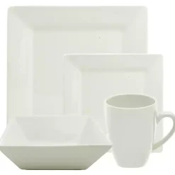 Kirklands Home Dinnerware|Nordic Square 16-pc. Dinnerware Set White