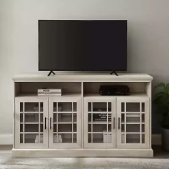 Kirklands Home Tv Stands & Media Consoles|White Oak Glass Door TV Stand, 58 in. Ivory