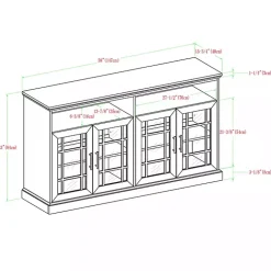 Kirklands Home Tv Stands & Media Consoles|White Oak Glass Door TV Stand, 58 in. Ivory