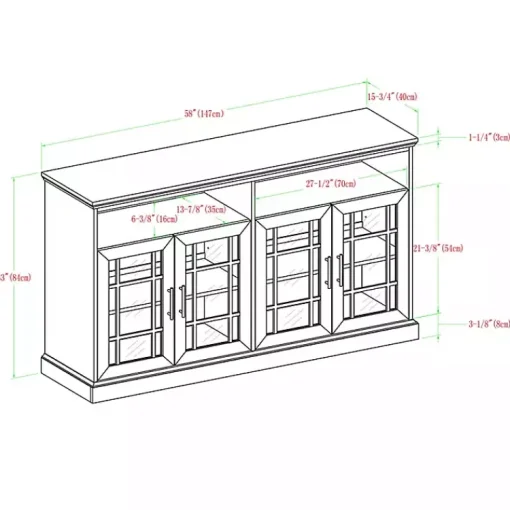 Kirklands Home Tv Stands & Media Consoles|White Oak Glass Door TV Stand, 58 in. Ivory
