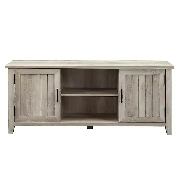 Kirklands Home Tv Stands & Media Consoles|White Oak Grooved Door TV Stand Ivory