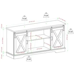 Kirklands Home Tv Stands & Media Consoles|Oak Sliding Barn Door TV Stand White