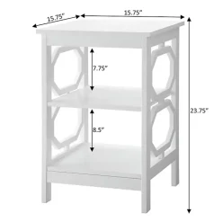 Kirklands Home Accent & End Tables|Octagon 2-Shelf Accent Table White