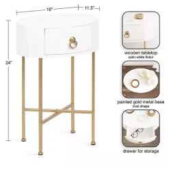 Kirklands Home Accent & End Tables|Oval Decklyn Accent Table White
